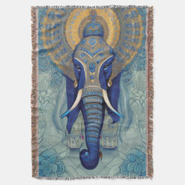 Blue Elephant Throw Blanket Deken