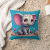 Blue Elephant Throw Pillow Kussen (Deken)