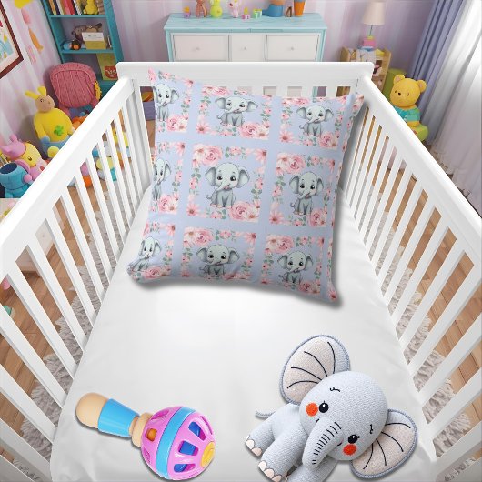 Blue Elephant Throw Pillow Kussen