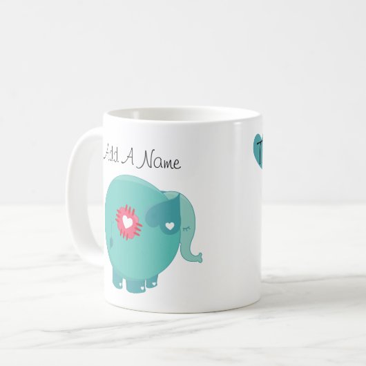 Blue Elephant True Love Custom Mok (Voorkant links)