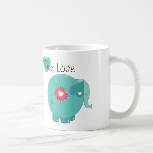 Blue Elephant True Love Custom Mok (Rechts)