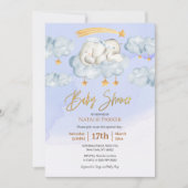 Blue Elephant Twinkle Little Star Boy Baby shower Kaart (Voorkant)