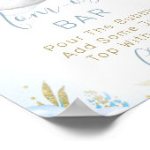 Blue Elephant We zijn over het Moon Baby shower Si Poster (Hoek)