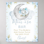 Blue Elephant We zijn over het Moon Baby shower Si Poster (Voorkant)