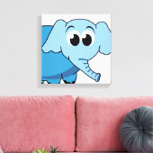 Blue Elephant Wrapped Canvas Afdruk (Insitu (Woonkamer))