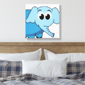 Blue Elephant Wrapped Canvas Afdruk (Insitu (Slaapkamer))
