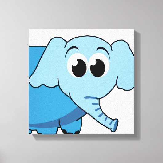Blue Elephant Wrapped Canvas Afdruk (Voorkant)