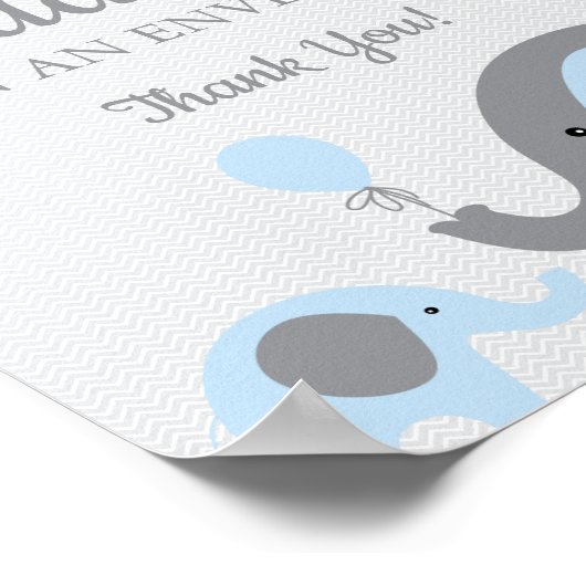 Blue Elephant Write Jouw naam Address on Envelope Poster (Hoek)