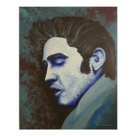 "Blue Elvis", by David C Brannon Perfect Poster (Voorkant)