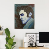 Blue Elvis Poster (Thuiskantoor)