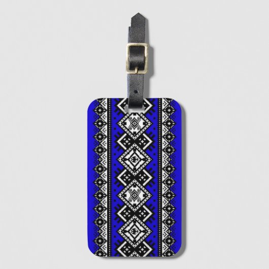 Blue Embroidery Bagagelabel (Voorkant (verticaal))