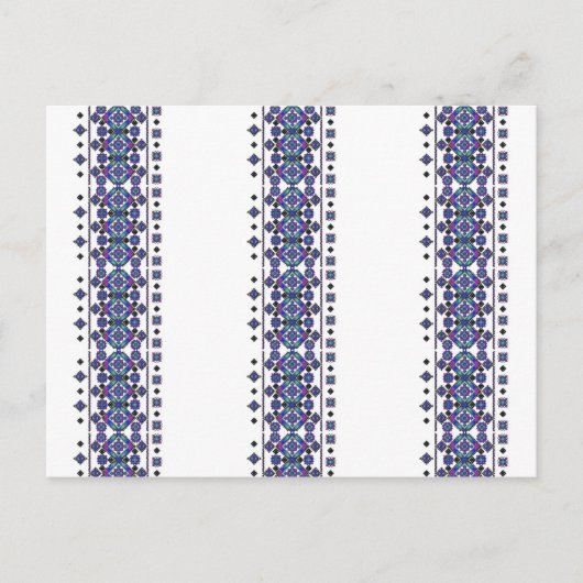 Blue Embroidery Briefkaart (Voorkant)