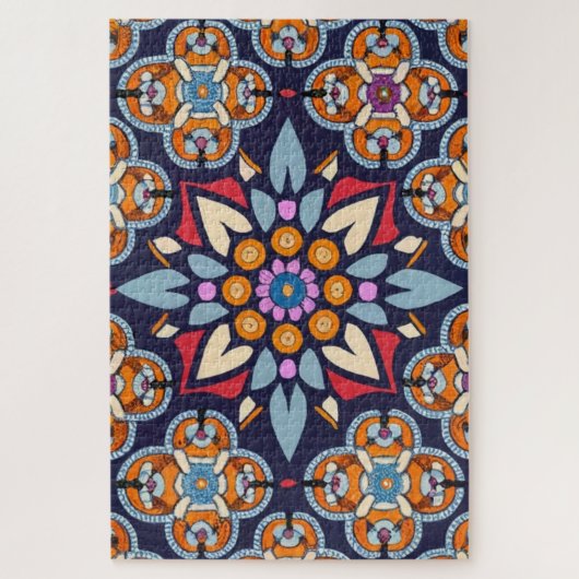 Blue Embroidery Legpuzzel (Verticaal)