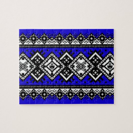 Blue Embroidery Legpuzzel (Horizontaal)