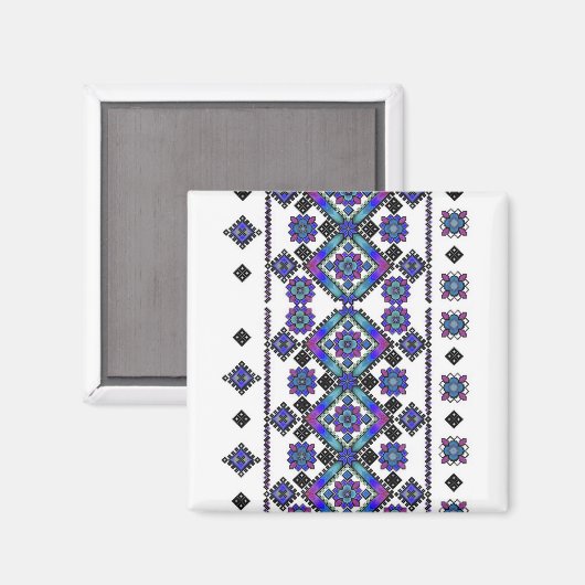 Blue Embroidery Magneet (Voorkant / Achterkant)