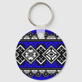Blue Embroidery Sleutelhanger