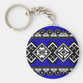 Blue Embroidery Sleutelhanger