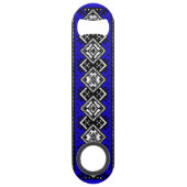 Blue Embroidery Speed Flessenopener (Achterkant)