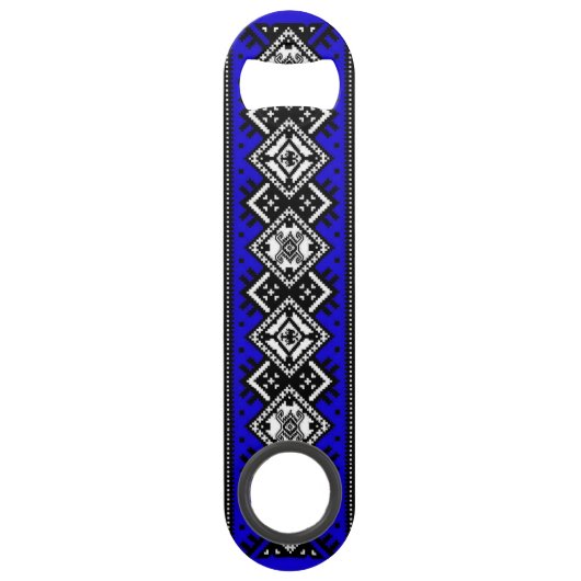 Blue Embroidery Speed Flessenopener (Achterkant)