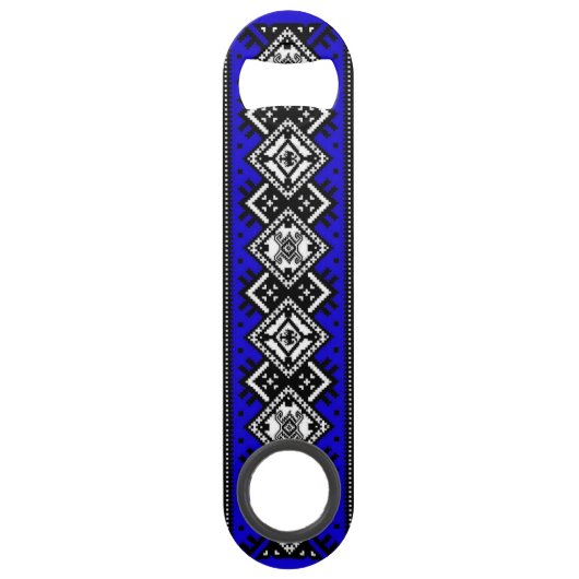 Blue Embroidery Speed Flessenopener (Voorkant)