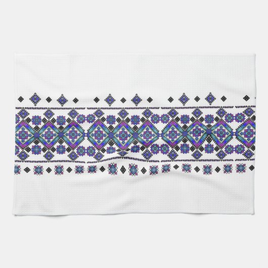 Blue Embroidery Theedoek (Horizontaal)