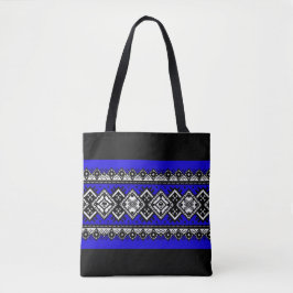 Blue Embroidery Tote Bag