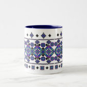 Blue Embroidery Tweekleurige Koffiemok (Center)