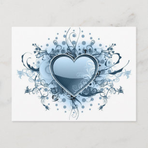 Blue Emo Heart Briefkaart