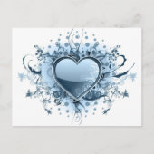 Blue Emo Heart Briefkaart (Voorkant)