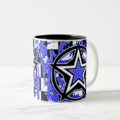Blue Emo Star Coffee Mok (Voorkant rechts)
