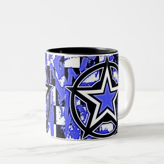 Blue Emo Star Coffee Mok (Voorkant rechts)