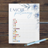 Blue Emoji Pictionary Vrijgezellenfeest Game Pack Notitieblok