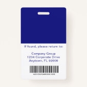 Blue Employee Foto ID Bedrijfs Beveiligingsbadge Badge (Achterkant)