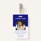 Blue Employee Foto ID Bedrijfs Beveiligingsbadge Badge (Voorkant met clip)