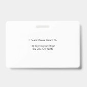 Blue Employee Name Logo Foto Corporate Work Badge (Achterkant)