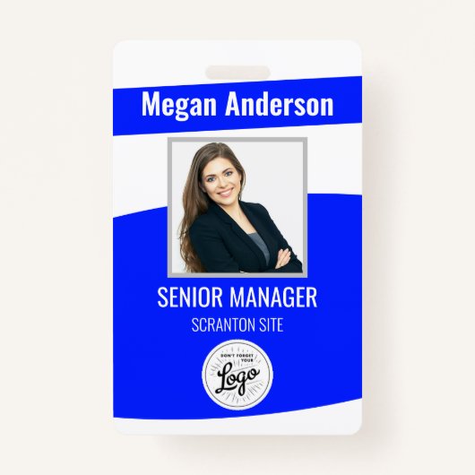 Blue Employee Photo ID Badge (Voorkant)