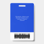Blue Employee Photo ID Kaart, Bar Code, Logo, Name Badge (Achterkant)