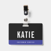 Blue Employee Staff ID Bedrijf Logo Badge (Voorzijde met clip)