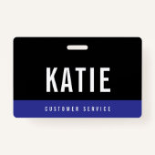 Blue Employee Staff ID Bedrijf Logo Badge (Voorkant)