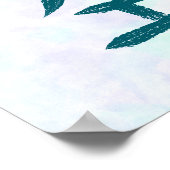 Blue Empty, Sky Kanji Japanese Calligraphy Poster (Hoek)