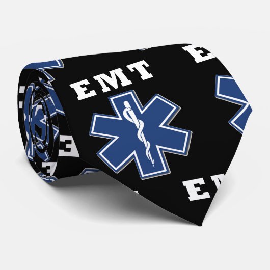 Blue EMT Star of Life Stropdas (Opgerold)