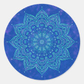 Blue en Aqua Mandala Sticker (Voorkant)