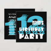 BLUE en BLACK 11e verjaardag 12 jaar oud V08 Kaart (Voorkant / Achterkant)