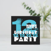 BLUE en BLACK 11e verjaardag 12 jaar oud V08 Kaart (Staand voorkant)