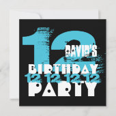 BLUE en BLACK 11e verjaardag 12 jaar oud V08 Kaart (Voorkant)