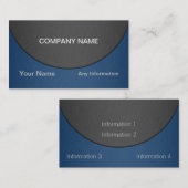 Blue en Black Luxury Metallic Visitekaartje (Voorkant / Achterkant)