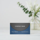 Blue en Black Luxury Metallic Visitekaartje (Staand voorkant)