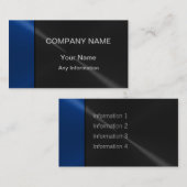 Blue en Black Luxury Metallic Visitekaartje (Voorkant / Achterkant)