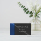 Blue en Black Luxury Metallic Visitekaartje (Staand voorkant)