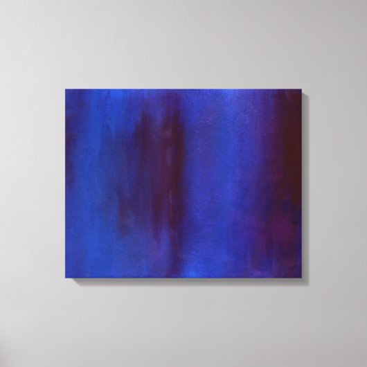 Blue en Burgundy Abstracte Streaks Canvas Afdruk (Voorkant)